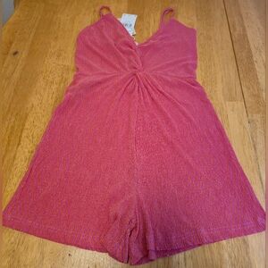 Mango Pink and Orange Strapless Bodycon Cocktail Dress‎